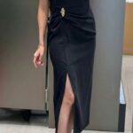 Robe noir coupe midi