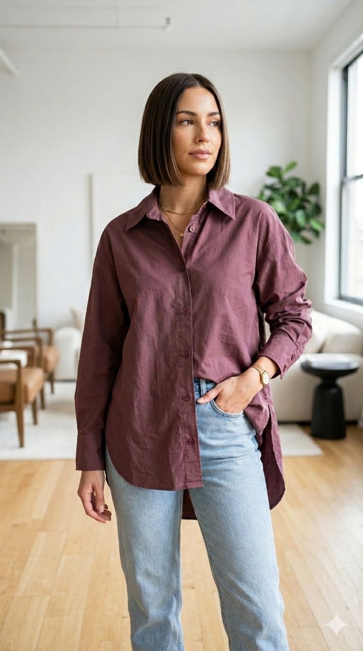 5aab8bdd-66b4-47a7-97e6-f8393cc8f954 Chemise Fluide Prune Clair – Image 1