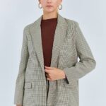 Blazer Vintage Motif Micro-Carreaux