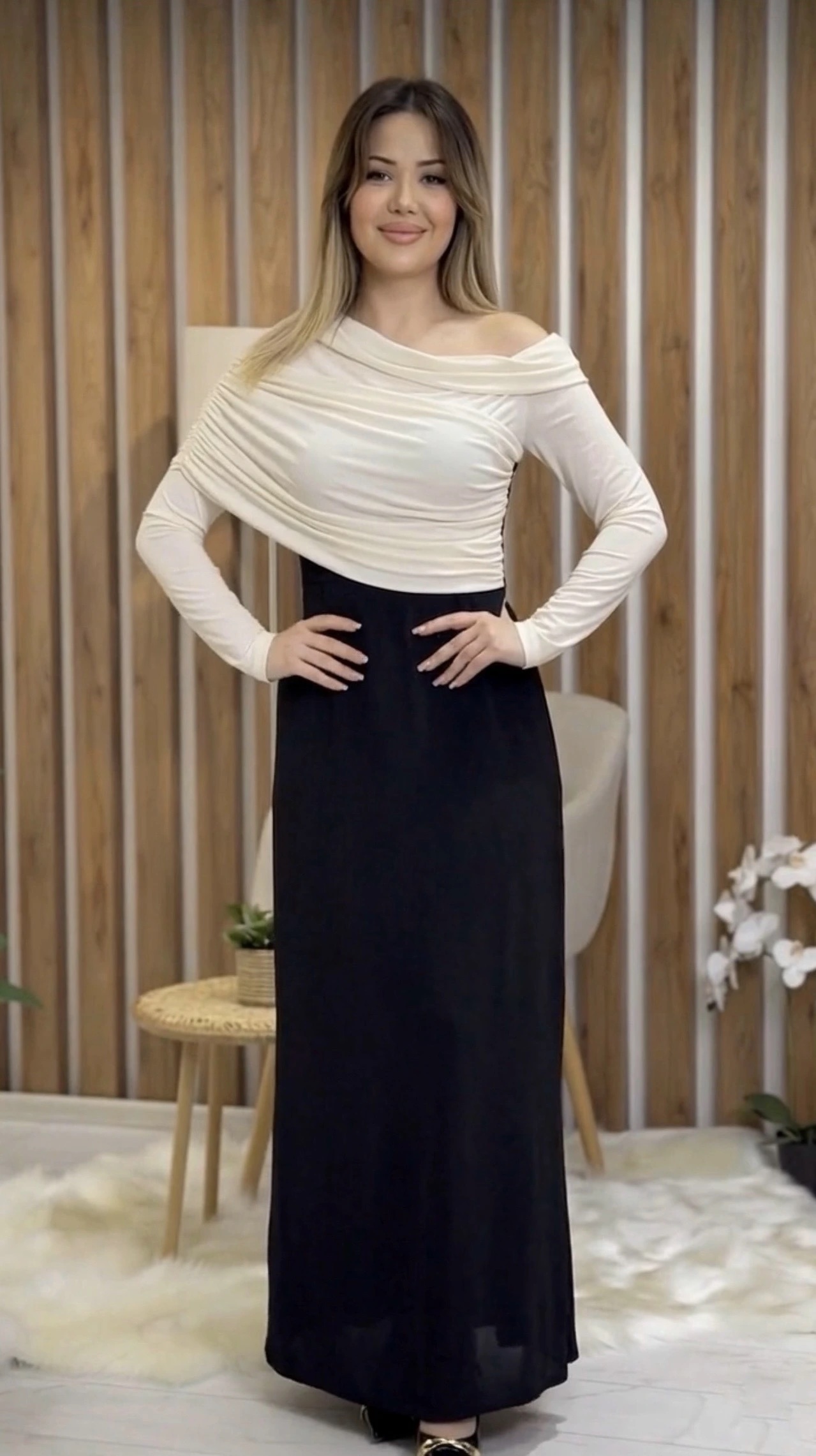 Robe Bicolore Drapée