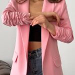 Blazer à Manches Froncées