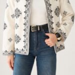 Veste Ethnique Chic à Petites Broderies
