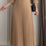 Robe plis beige Taille -S-