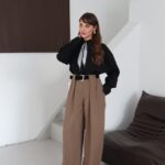 Pantalon Palazzo avec Passants Larges et