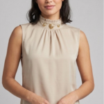Top fluide a motif doré