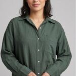 Chemise oversize vert