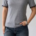 Pull Fin Gris Chiné avec Détails Dentelle