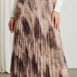 Jupe longue plissée à imprimé floral aquarelle