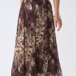 Jupe asymétrique à fleurs