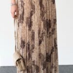 Jupe longue fluide à imprimé foulard ornemental