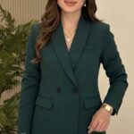 Blazer croisé vert émeraude