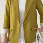 Blazer lin moutarde