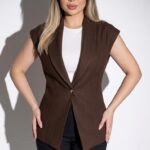 Blazer sans manches marron