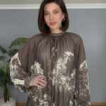 Blouse Plissée Fluide – Imprimé Abstrait -STD