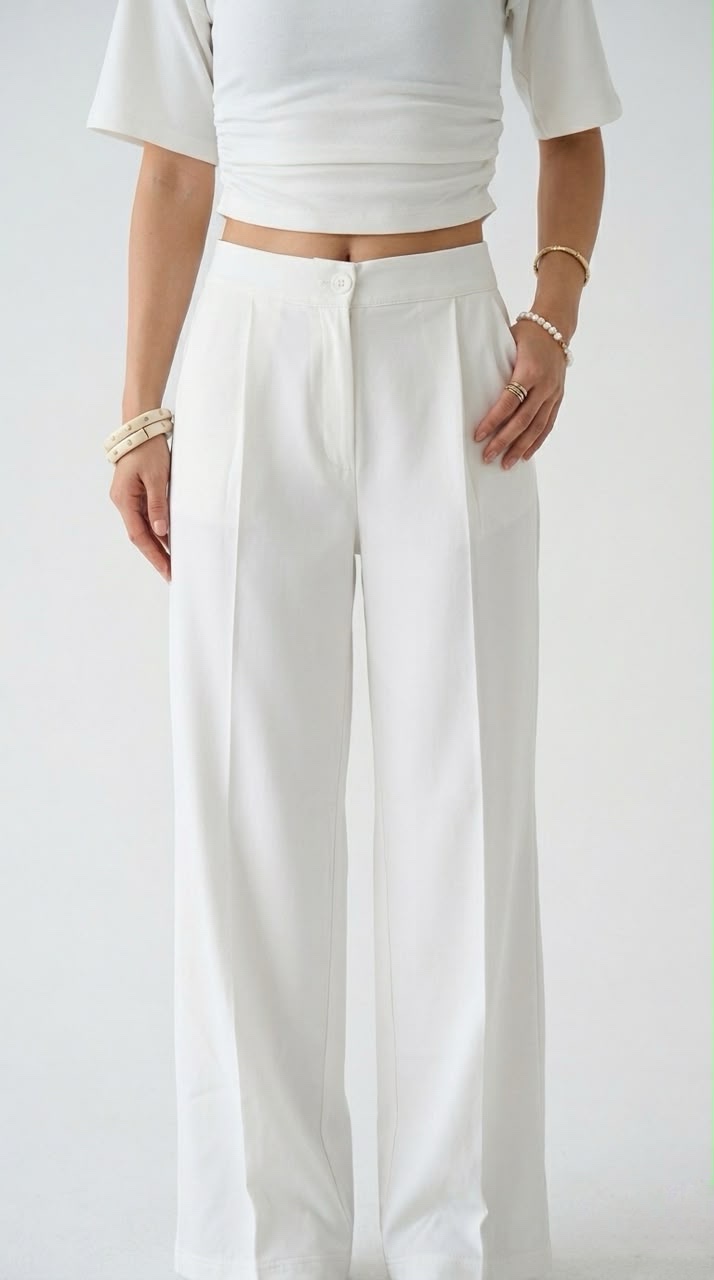 98c972ac-0a67-428f-b6dd-c4096165fb9b Pantalon fluide blanc – Image 1