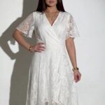 Robe motif brodé blanc - Taille 4xl