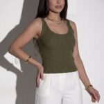 Crop top côtelée