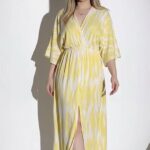 Robe Maxi Cache-Cœur à Motifs -Taille S-