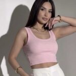 Crop top en maille côtelée