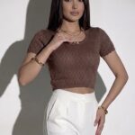 Crop top dentelle