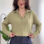 Chemise fluide vert