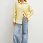 Chemise fluide fluide jaune