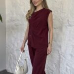 Ensemble fluide bottons doré chic