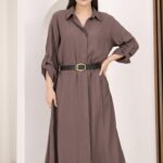 Robe longue avec ceinture