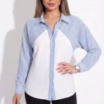 Chemise en lin à Rayures