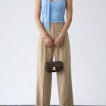 Pantalon de Tailleur Drapé Pastel