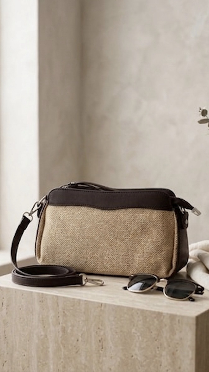 img_1411-3 Petit sac trotteur en toile tressée beige – Image 1