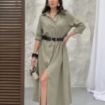 Robe chemise longue boutonnée