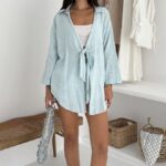 Chemise longue et ample aspect lin STD