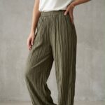 Pantalon Fluide Plissé Ombre