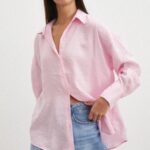 Chemise oversize rose