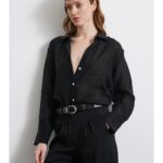 Chemisier transparent noir