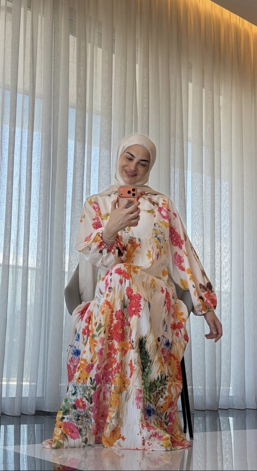 Robe longue à imprimé floral aquarelle – Image 2