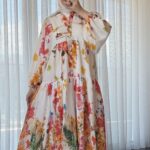 Robe longue à imprimé floral aquarelle
