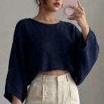 Pull Court en Maille Côtelée -