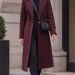 Manteau Structuré Col Tailleur & Détails Dorés