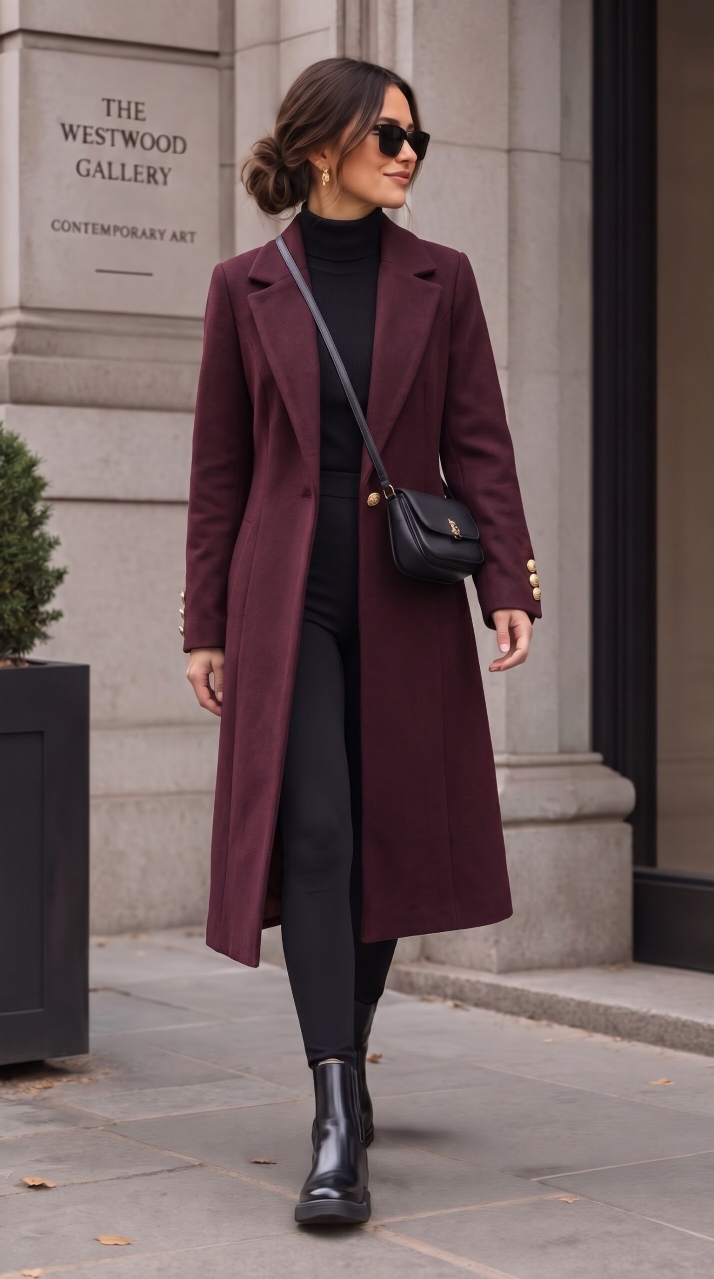 418708948_1792527341431038 Manteau Structuré Col Tailleur & Détails Dorés – Image 1