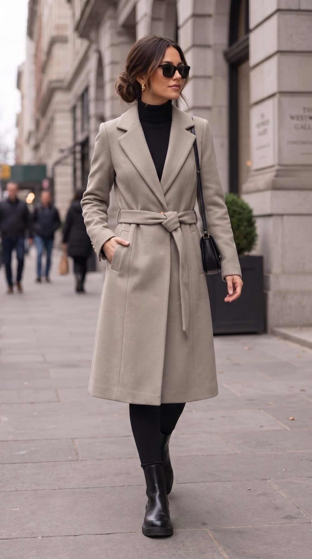 Manteau Structuré Col Tailleur & Détails Dorés – Image 2