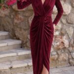 Robe midi en Velours