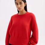 pull rouge en maille STD