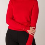 Pull bouton doré rouge STD