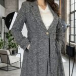 Manteau texturé avec ceinture