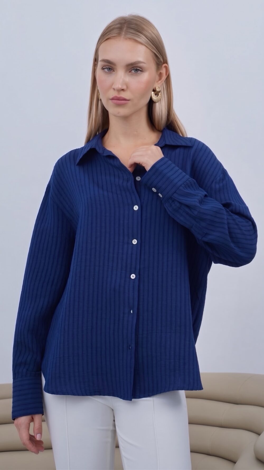 Chemise Texturée à Fines Rayures – Image 2